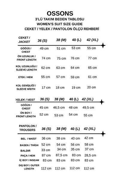 ossons Vonalmintás nadrág kabát mellény 3 részes öltöny
