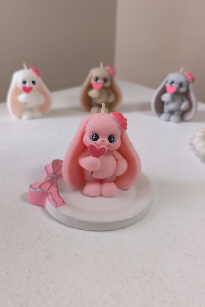 Handmade Tatlı tavşan soy wax mum