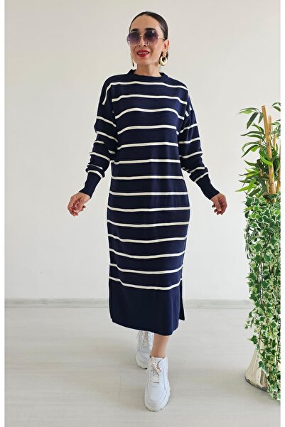 6 butik altı üstü butik Смугасте трикотажне плаття з повним лікрам