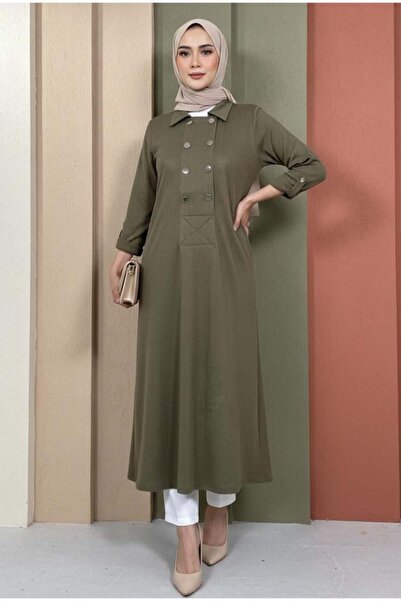 MODARTE Düğme Detaylı Triko Elbise