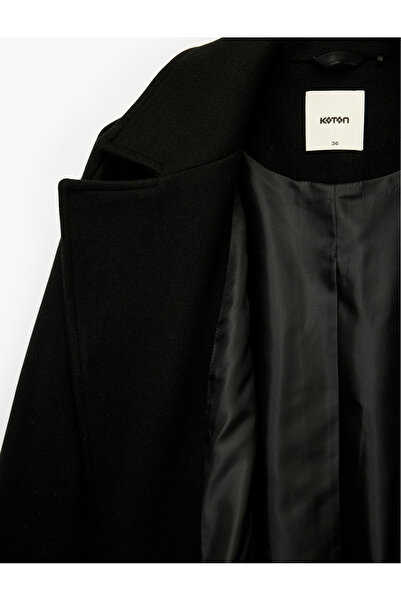 Koton Palton lung cu mâneci lungi, cu buzunare și curea