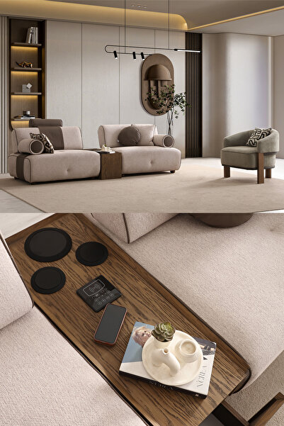 Eymense Molde Koltuk Takımı 3+1+Ses Sistemli Sehpa