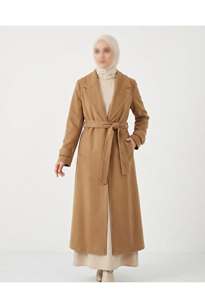 dcn giyim 1985 Women's Belted Coat Manto-1299