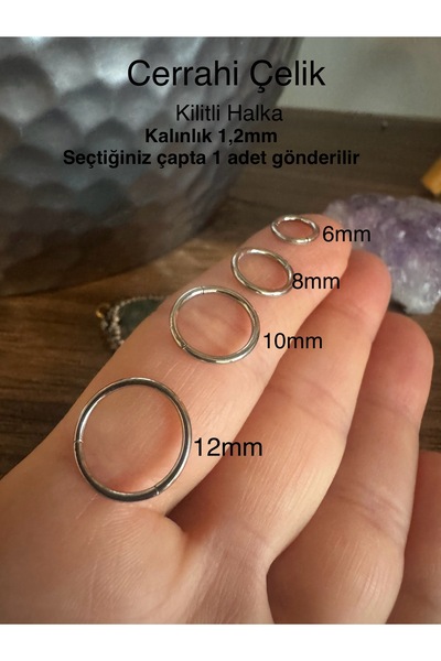 Bylin Cerrahi Çelik Kilitli Halka Piercing Tragus, Helix,Helix Foward,Daith,R...