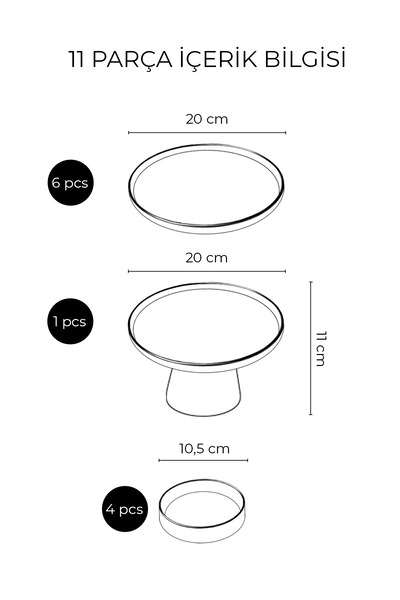 Kitchen Life Art Botanical 11 Piece Footed Handmade Premium Breakfast Set - Breakfast Set for 6 People