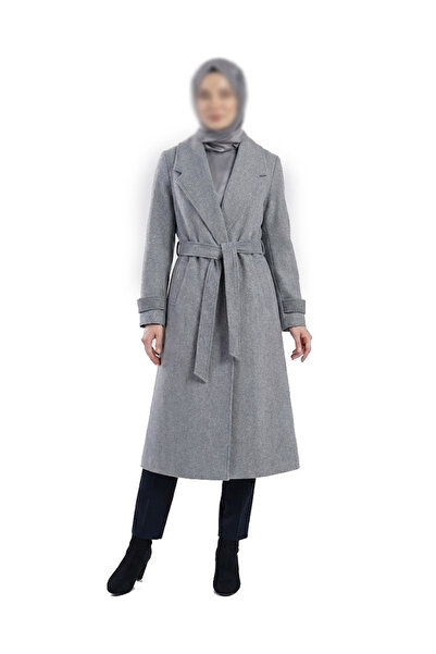 dcn giyim 1985 Women's Belted Coat Manto-1299