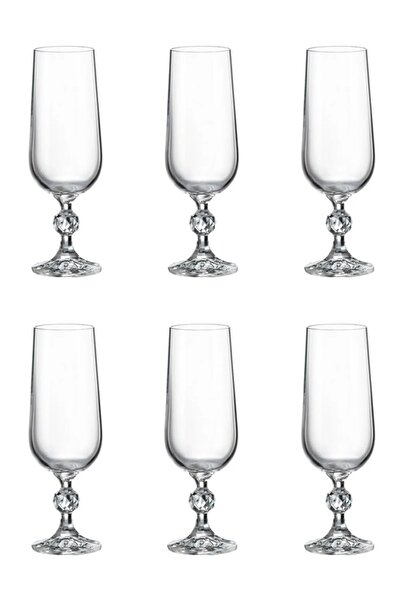 Bohemia مجموعة ستيرنا كريستال مكونة من 6 أكواب مياه بسعة 180 سم مكعب/مجموعة من زجاج الشمبانيا الفلوت