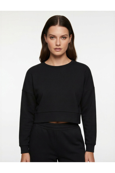 Koton Long Sleeve Crew Neck Oversized Sports Sweatshirt