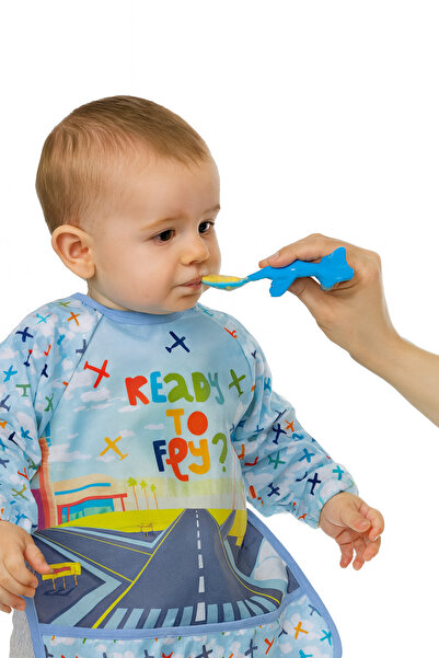 Sitilin Washable, Long Sleeve, Liquid-Proof Feeding Bib 6-24 Months