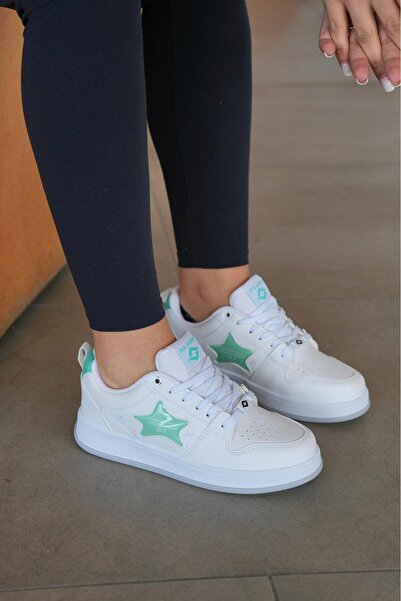 SOLAZER Γυναικεία Λευκά Πράσινα Αθλητικά Παπούτσια Καθημερινά Άνετα Αθλητικά ...