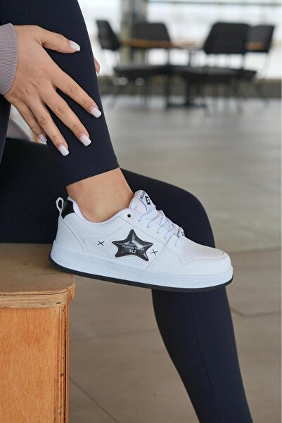 SOLAZER Women's White Black Sneaker Daily Comfortable Sports Shoes 051