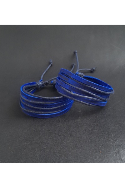 BSN Store 2 Pcs Leather Bracelet Multilayer Handmade Real Leather Bracelet