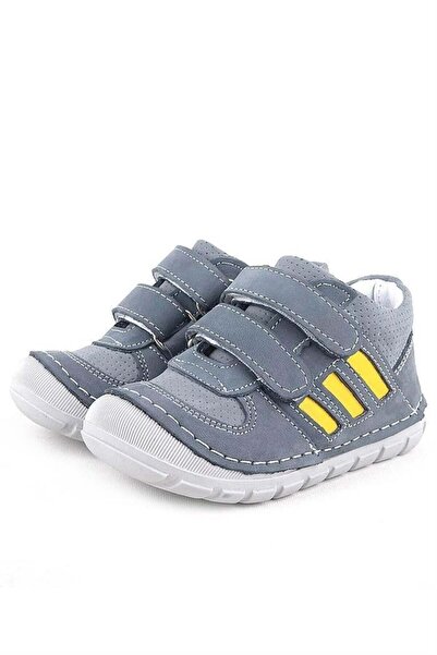 Rakerplus Grizzy Genuine Leather Gray First Step Unisex Baby Shoes