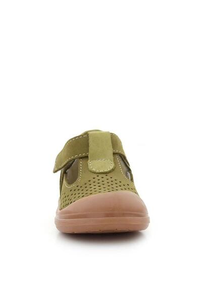 Rakerplus Shaun Genuine Leather Khaki Green Velcro Anatomical Baby Sandals