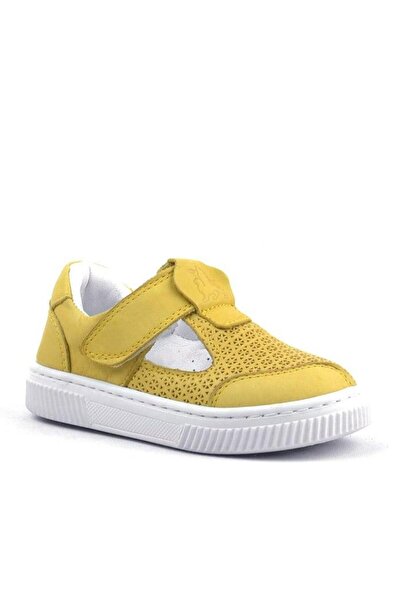 Rakerplus Bheem Genuine Leather Yellow Velcro Baby Sneaker Sandals