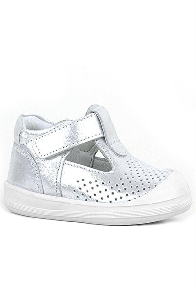 Rakerplus Shaun Genuine Leather White Glitter Velcro Anatomical Baby Sandals Shoes