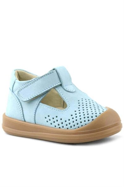 Rakerplus Shaun Genuine Leather Blue Velcro Anatomical Baby Sandals