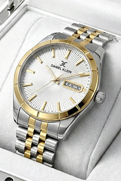 Daniel Klein ساعة يد رجالية 3 اتم مقاومة للماء لون فضي سوار فولاذي Dke2126c6