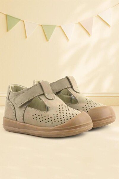 Rakerplus صنادل أطفال تشريحية من جلد المنك الطبيعي بشريط فيلكرو