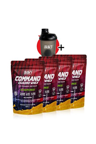 SSN Sports Style Nutrition Command Quadro Whey 1800 gr 60 Şase Muz Mango (15X...