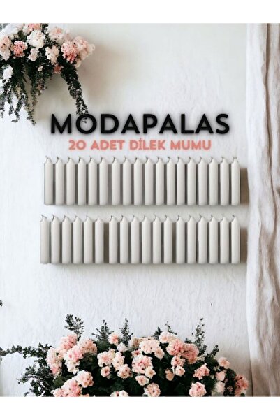 Çelik Express Kokusuz Bakkal Mum Dilek Mumu Şamdan Mum Kına Mum 20 Adet 10 CM...