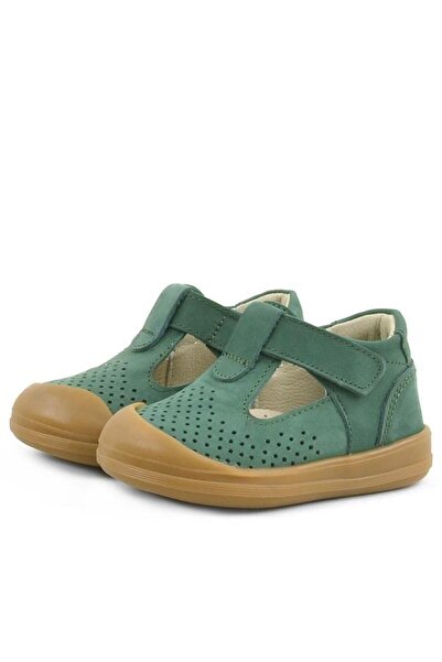 Rakerplus Shaun Genuine Leather Green Velcro Anatomical Baby Sandals