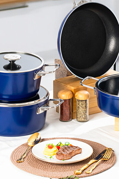 Lines Rozella 7 Piece Titanium Granite Pot Set