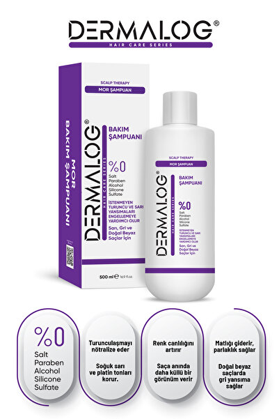 DERMALOG Turunculaşma Karşıtı Silver Mor Şampuan 500 ml