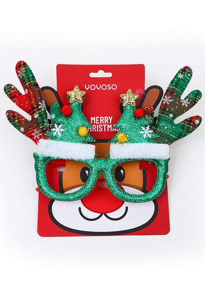 YOYOSO Ochelari de Crăciun verzi distractive cu tematică de Anul Nou