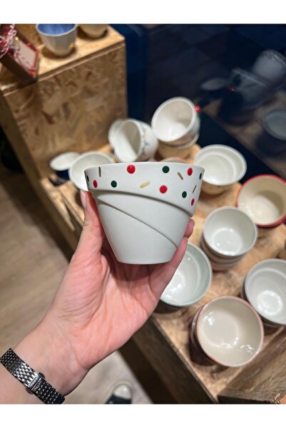 Atelier Enki Wave Yılbaşı Temalı Kulpsuz Porselen Fincan