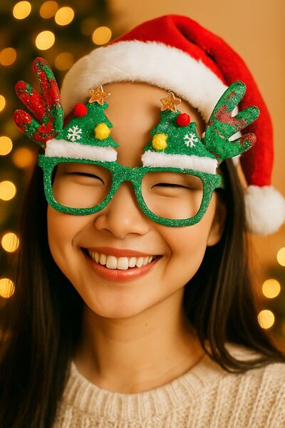 YOYOSO Ochelari de Crăciun verzi distractive cu tematică de Anul Nou