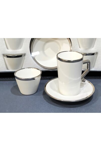 AL OSTORAH A set of 38 ceramic tea glasses and coffee cups with an elegant silver design and vibrant colors.