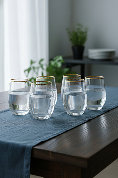 Elista Kristal Su Bardak Altın Yaldızlı 360 ml 6 Adet