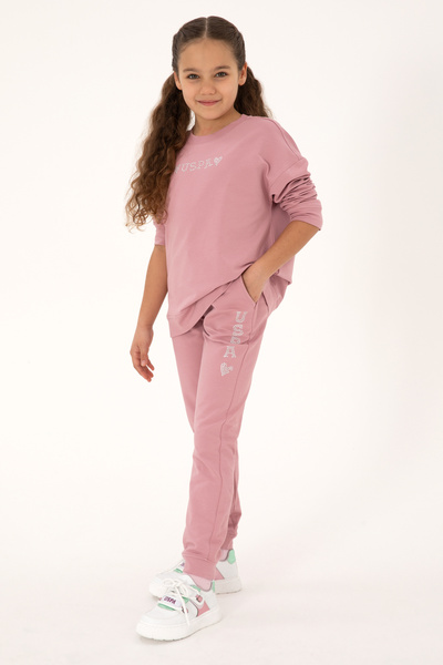 U.S. Polo Assn. Kız Çocuk Orkide Bisiklet Yaka Sweatshirt 50317960-VR221