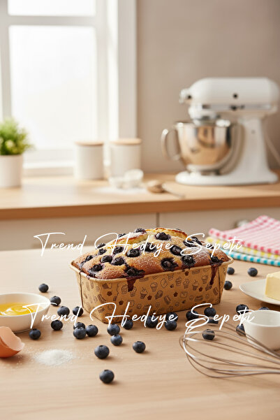 Trend Hediye Sepeti 25'li Baton Kek Kalıbı Kraft Kek Desenli Muffin Kek Kapsü...