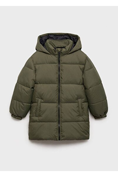 MANGO Kids Kapitone astarlı kapüşonlu palto