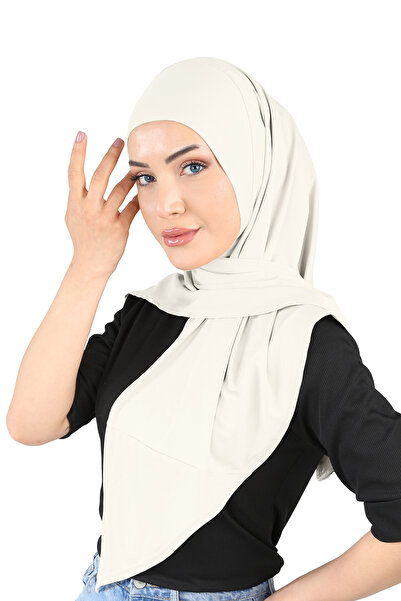 Ecardin Μικρού μεγέθους υφασμάτινα κασκόλ Χιτζάμπ Αθλητικό τουρμπάνι - St 208 Κρέμα