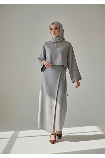 ENDAMIM Σετ λινό φούστα