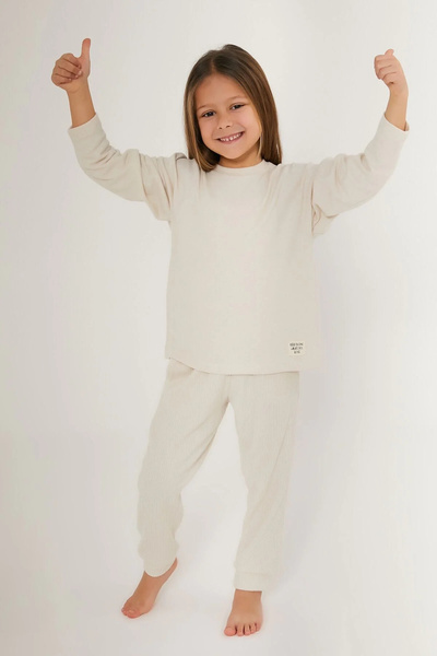 Rolypoly Σετ πιτζάμες για κορίτσια με μακρυμάνικη κρέμα