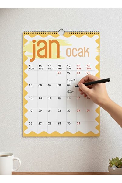 GenelTedarik 2026 DUVAR TAKVİMİ PLANLAMA KONSEPTLİ-A3 EBAT 12 SAYFA