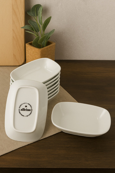 Allcino Porselen 17 Cm Kare Kayık Tabak 12 Adet