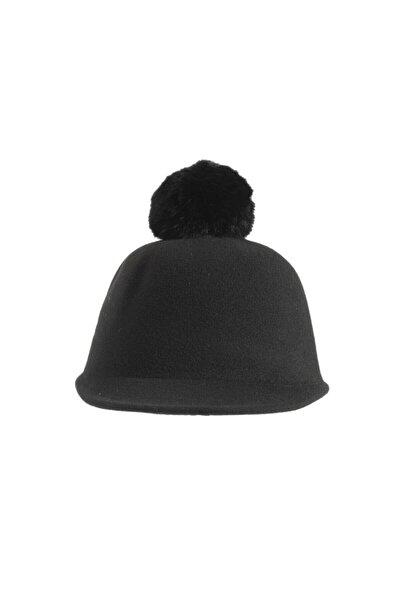 OnMyHead Women's Black Pompom Hat