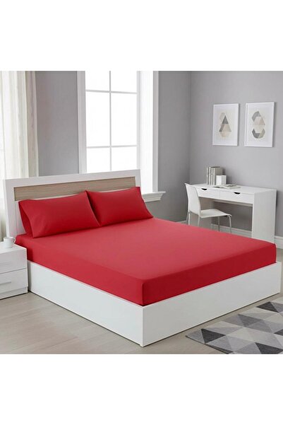 üntaş Red Untaş Double Elastic Sheet and Pillow Set - 2 Pieces