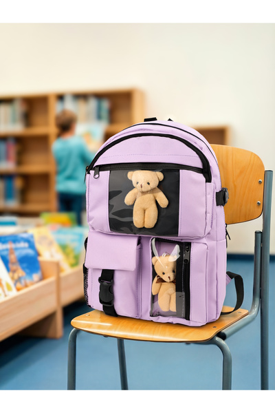 Rosmod Multi-Compartment Unisex Bag with Teddy Bear