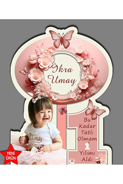 Sunligo Kelebek ve Çiçekli Doğum Günü Yön Panosu Masa Üstü Ayaklı Pankart 40 ...