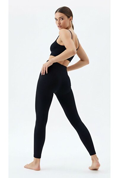 Clothbe Women's Black High Waist Tummy Control Seamless Sports Leggings – Str...