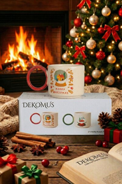DEKOMUS Happy New Year Series of 2 Mug Set with Special Box for New Year and Christmas