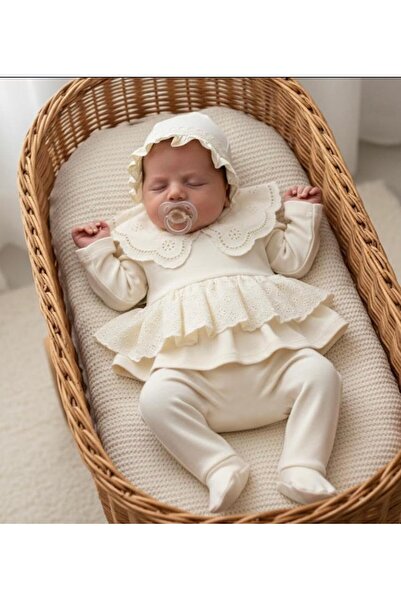 Cherub Baby طقم بدلة خروج من المستشفى مكونة من 5 قطع من Elite Baby بياقة صدفي 100% قطن لحديثي الولادة