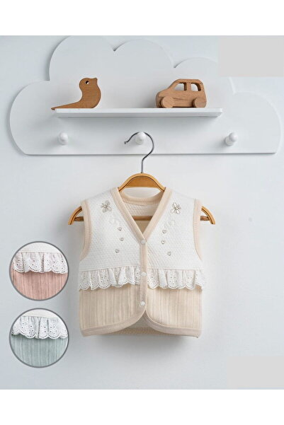 Gaye 4481 Bebek Dantel Detaylı Yelek