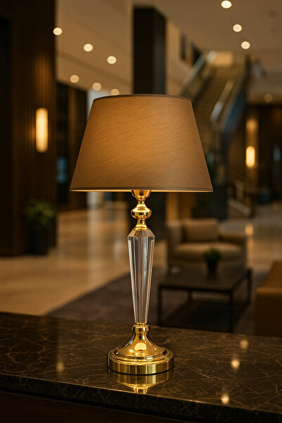 Lampada Amore Gold Kristal Metal Abajur - Vizon Parlak